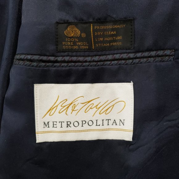 Vintage Lord & Taylor Albert Nipon Men Wool Jacket Fitted Check Blazer 42R - Picture 3 of 13